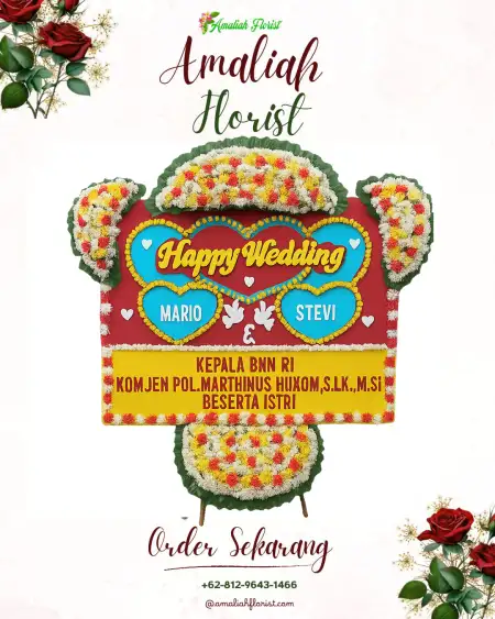 Papan Bunga Pernikahan Sidomekar